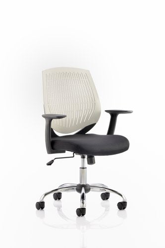 Dura Medium Back Task Operator Office Chair With Arms White Back/Black Airmesh Seat - OP000022 DD