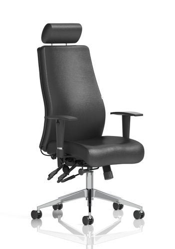Onyx Black Soft Bonded Leather With Headrest With Arms OP000098 DD