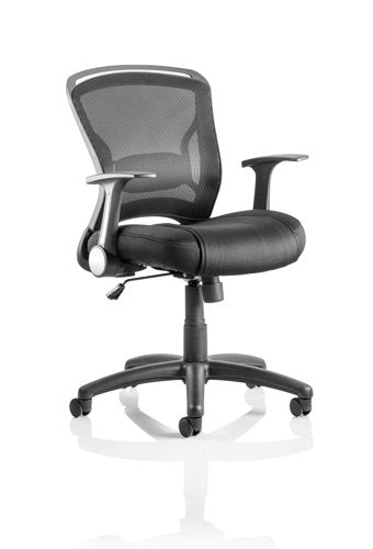 Zeus Chair Black Fabric Black Mesh Back With Arms OP000140 DD