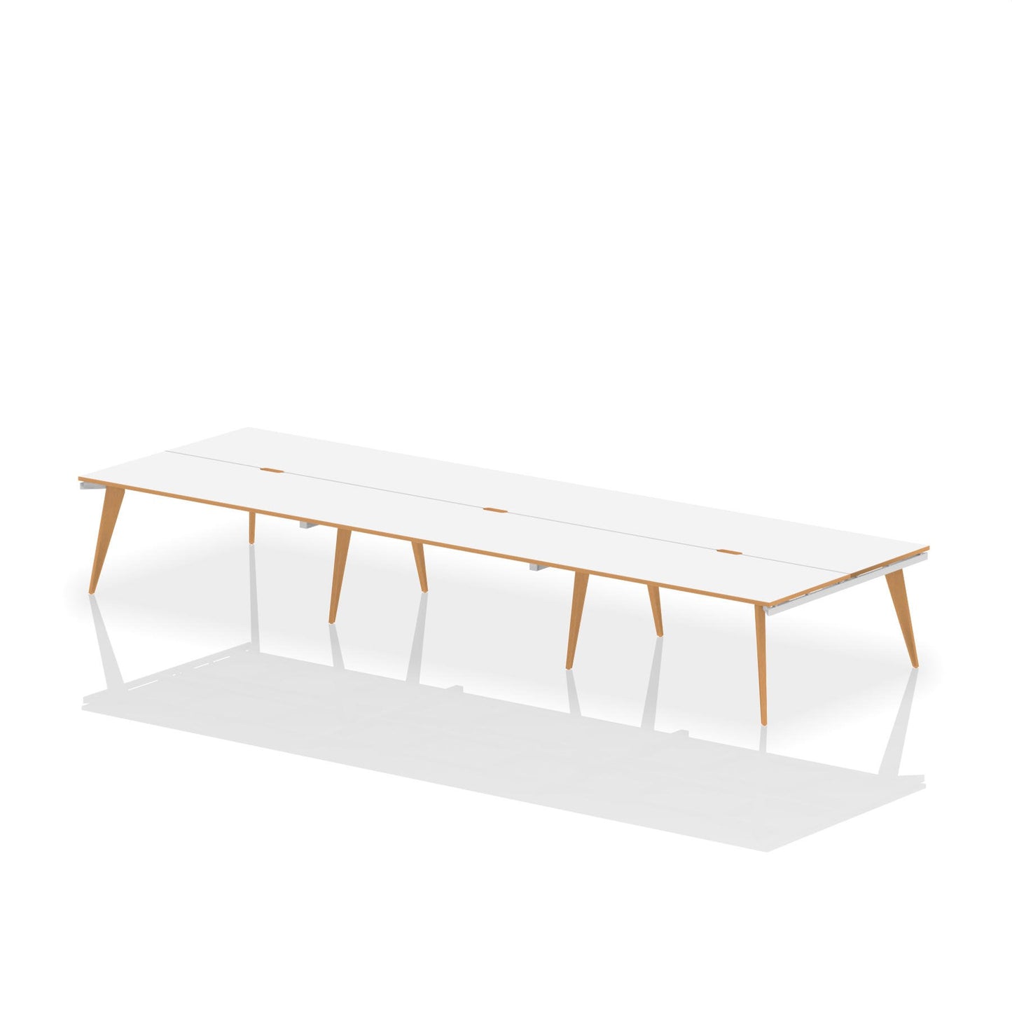 Oslo 1200mm 6P Desk WH Top WH Frame