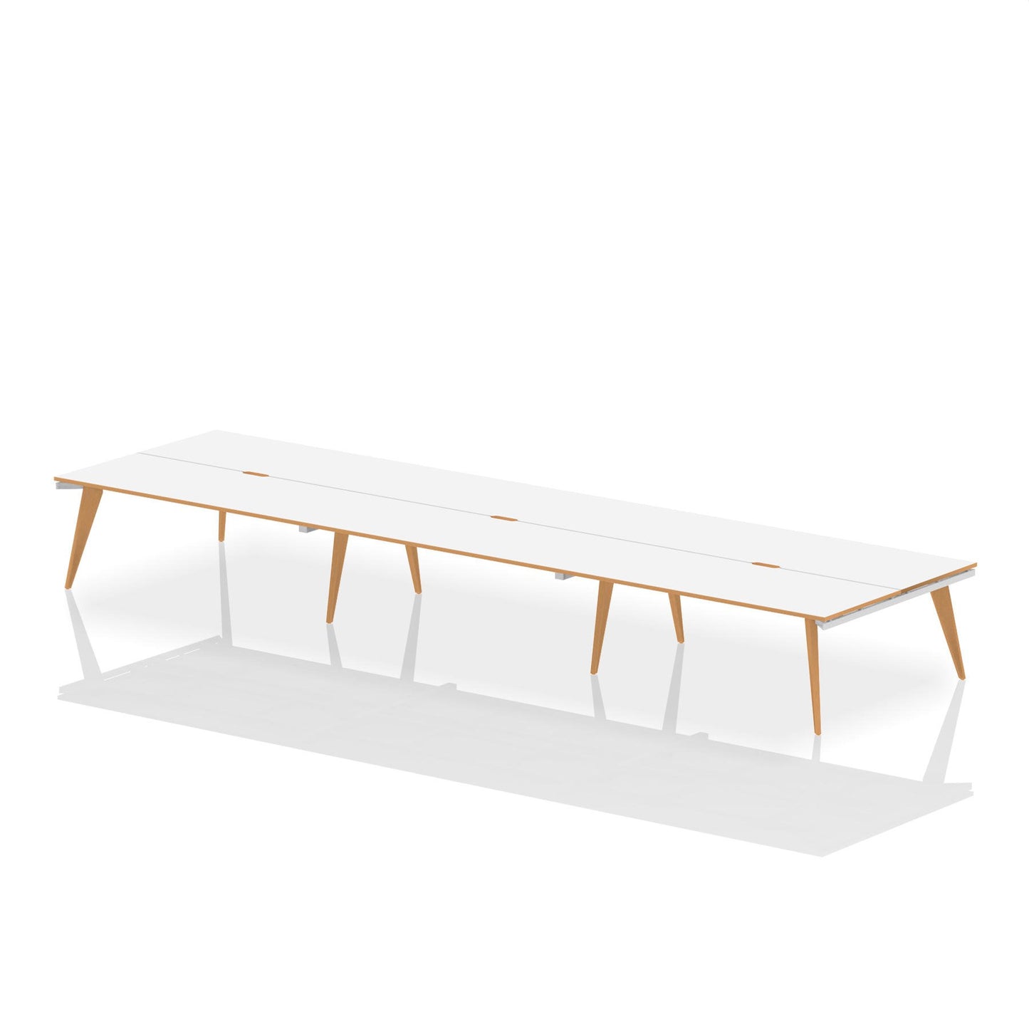 Oslo 1400mm 6P Desk WH Top WH Frame
