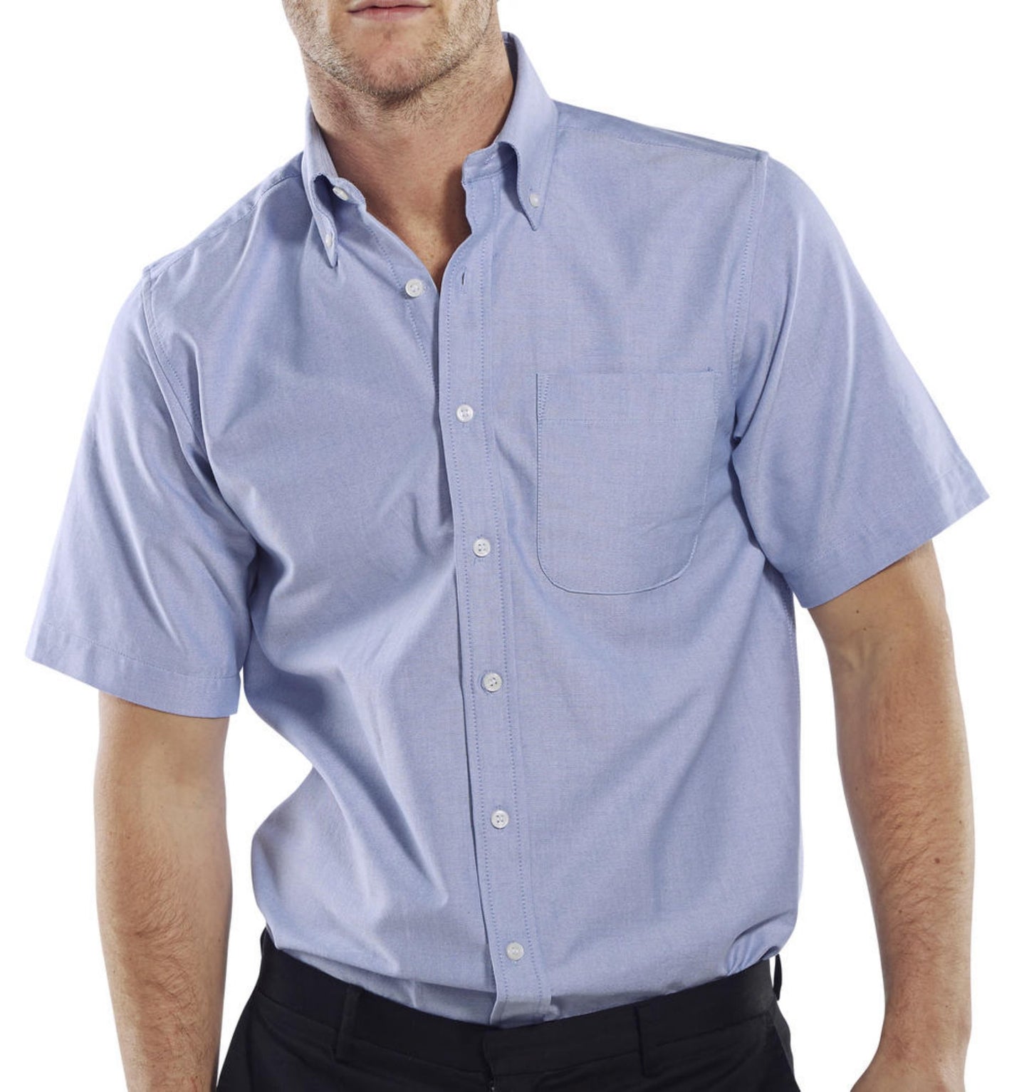 Beeswift Oxford Shirt Short Sleeve Blue 14.5
