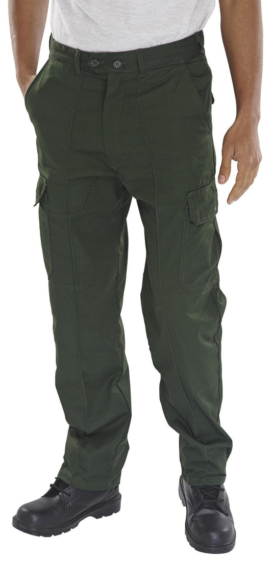 Beeswift Poly Cotton Work Trousers  Bottle Green 36