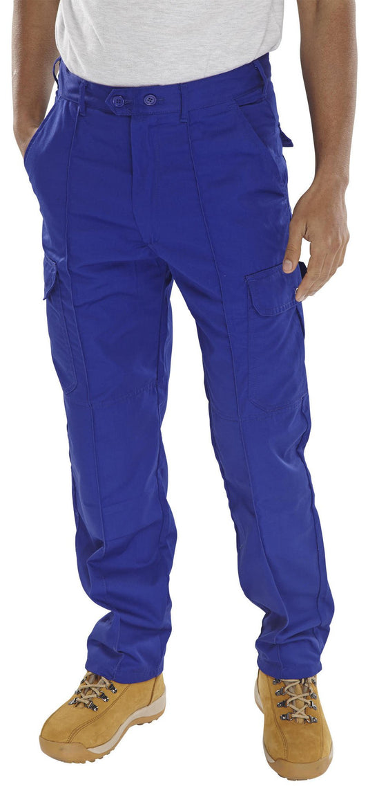 Beeswift Poly Cotton Work Trousers  Royal Blue 38
