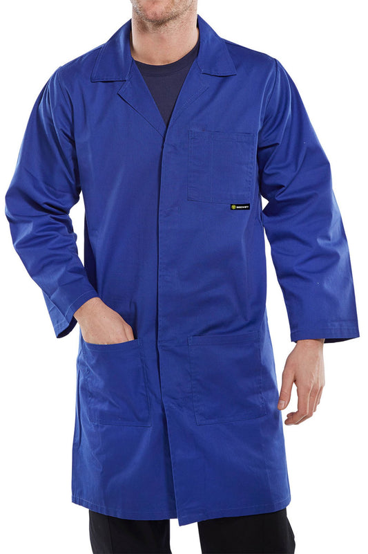 Beeswift Poly Cotton Warehouse Coat Royal Blue 34