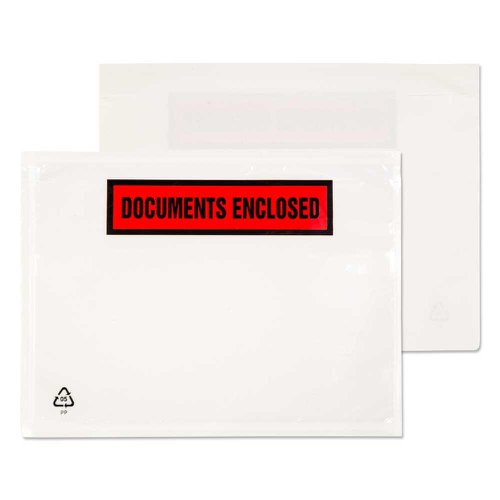 Blake Packaging Envelopes C6 Document Enclosed Wallet Printed Clear Peel and Seal 30mu 168x126mm (Pack 1000) - PDE22