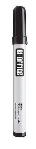Bi-Office Dryerase Whiteboard Marker Bullet Tip Black (Pack 10) - PE0807