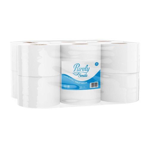 ValueX Mini Jumbo Toilet Roll 2 Ply Recycled 90mm Wide 150 Metres Long 60mm Core (Pack 12) PS1130