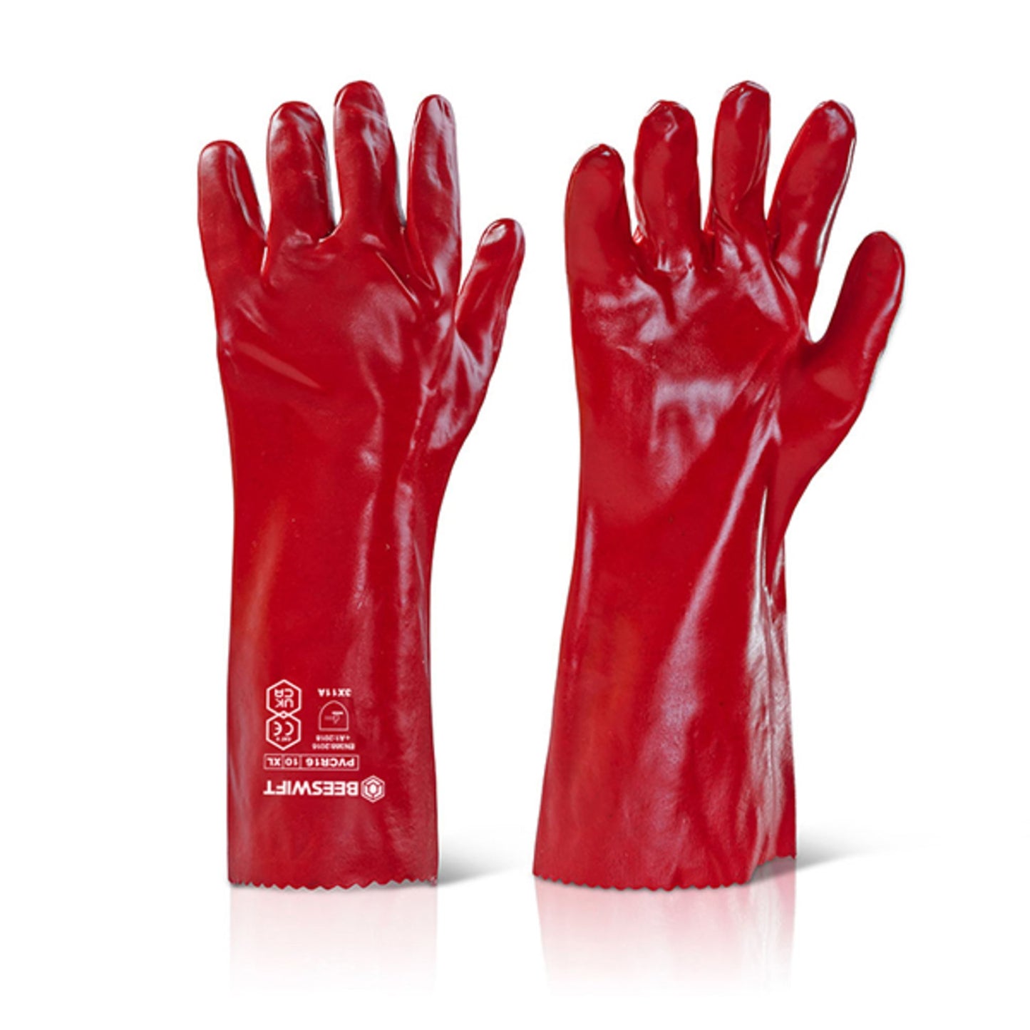 PVC Gauntlet Red 16â€