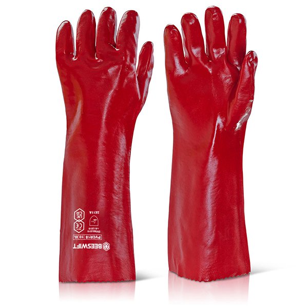 PVC Gauntlet Red 18â€