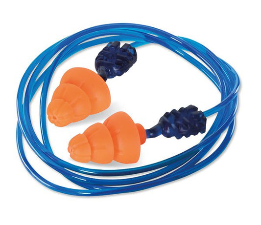 Beeswift ORANGE CORDED TRI FLANGE REUSABLE EAR PLUG SNR 34 Box200