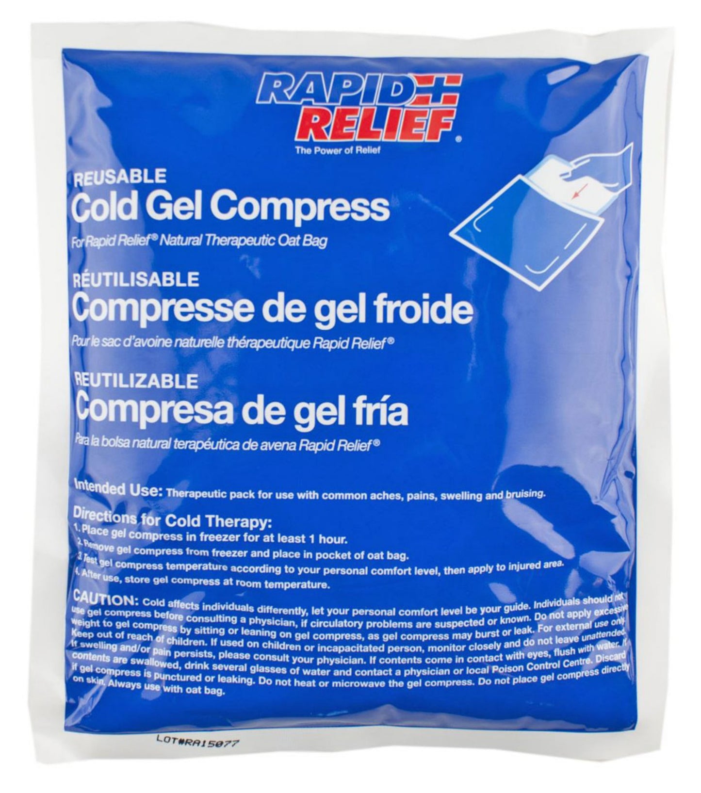 Rapid Aid Natural Therapeutic Oat Bag C / W Gel Pack (Square)