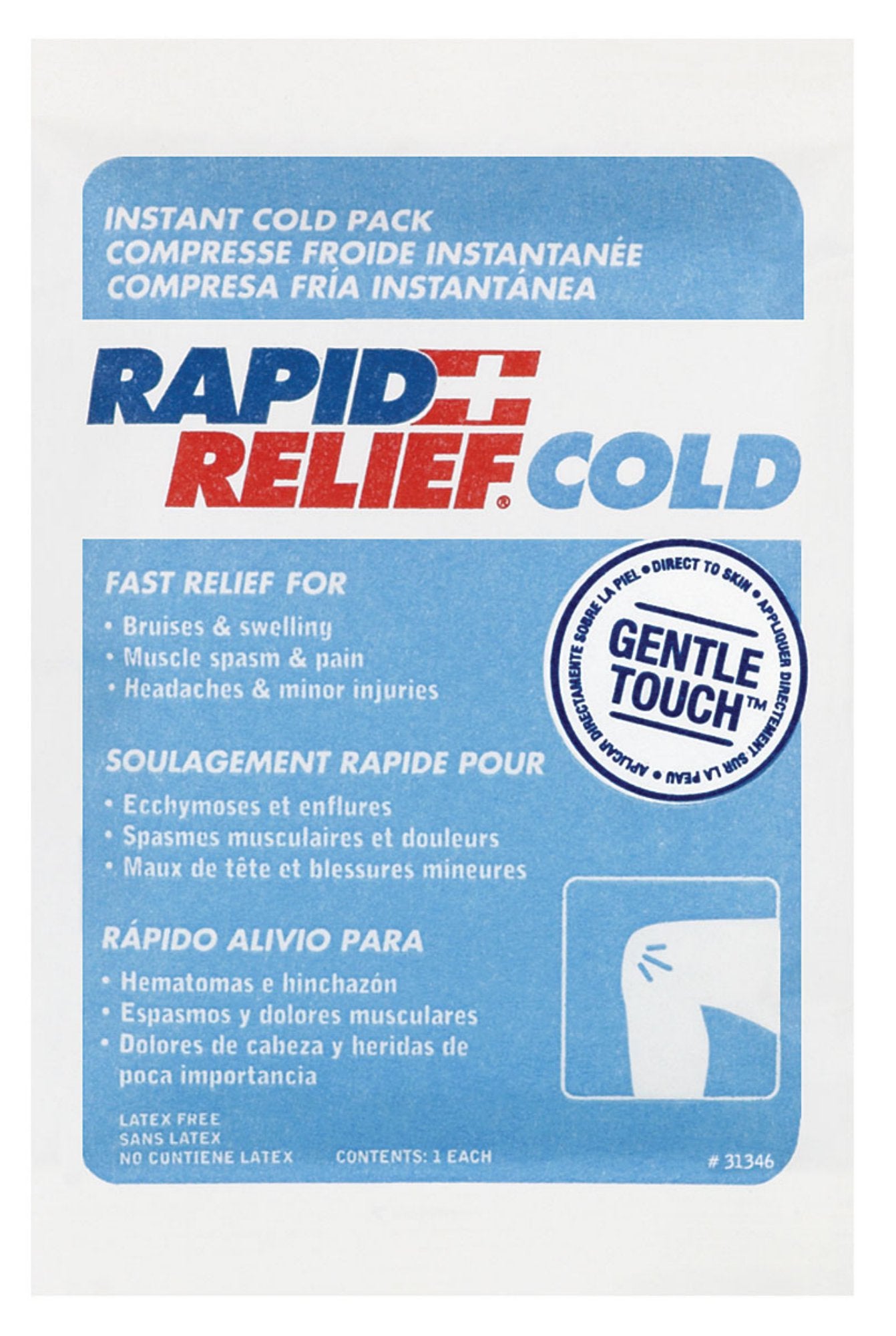 Rapid Aid Instant Cold Pack C / W Gentle Touch Technology Small 4”X 6”