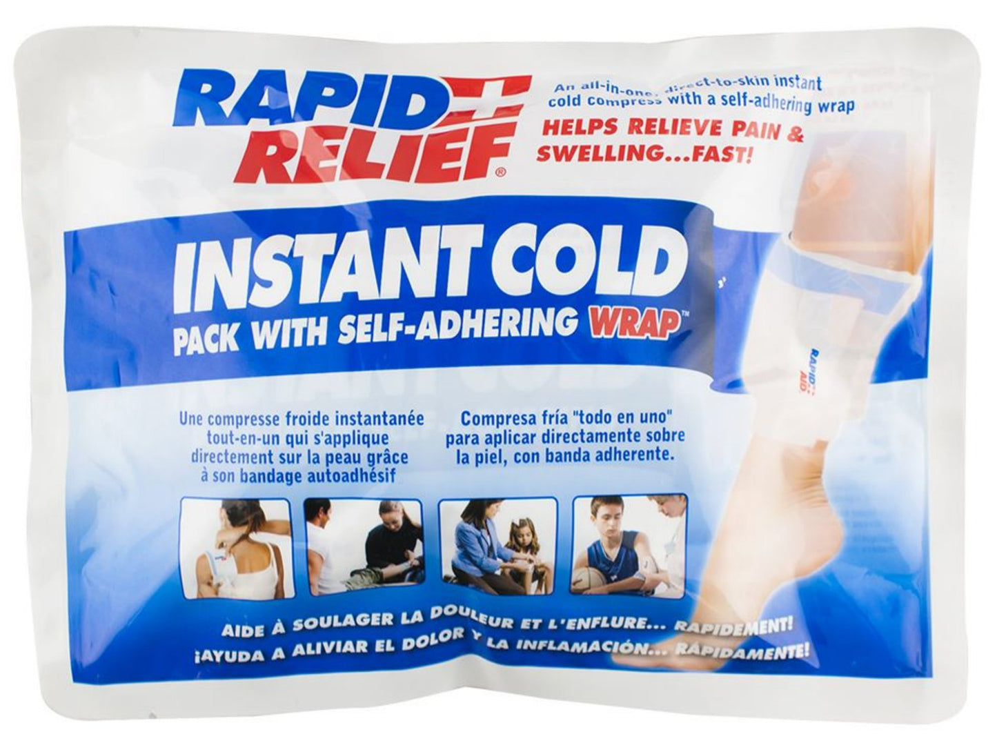 Rapid Aid Instant Cold Pack C / W Self Adhering Wrap 5”X 9”