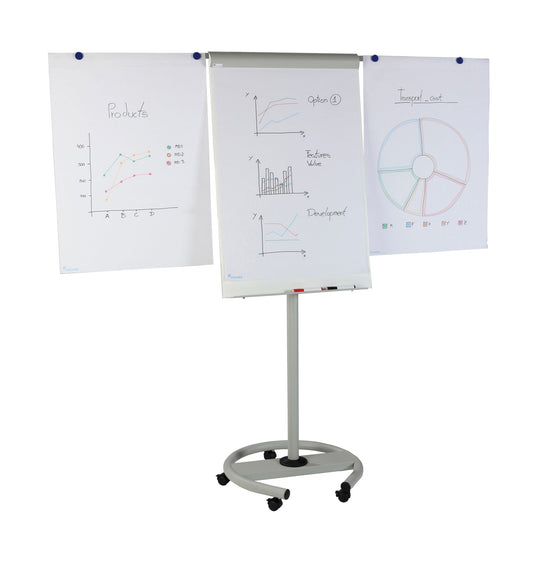 Rocada Visualline Mobile Magnetic Flipchart with 2 Arms 680x1040mm - 617 DD