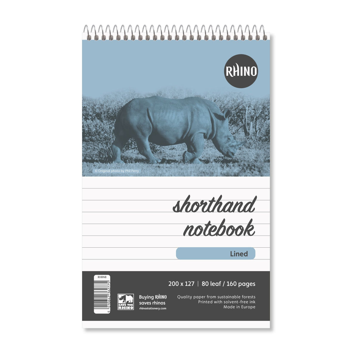 RHINO Office 8x5 Shorthand N/Bk 160P F8