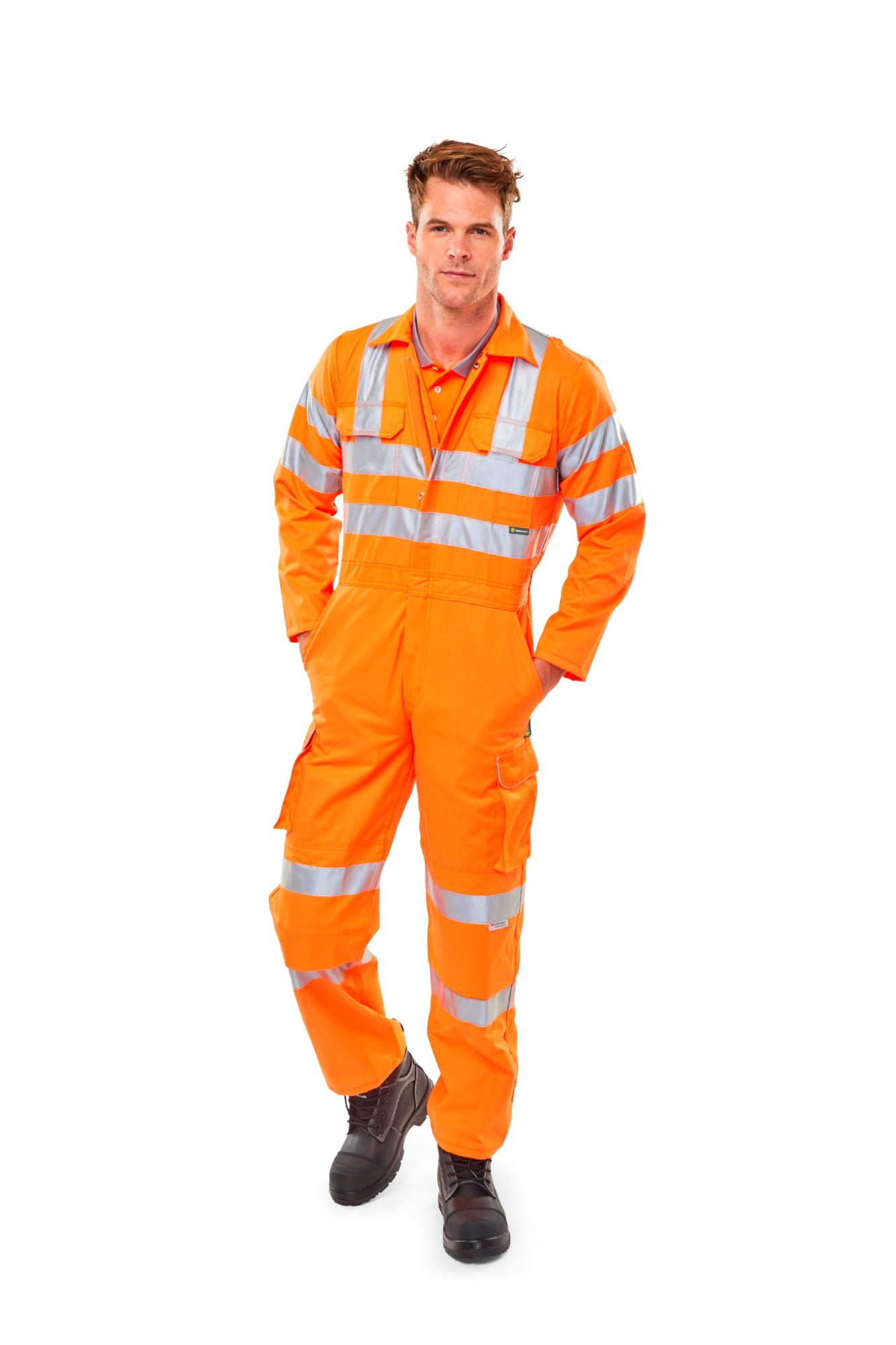 Beeswift Railspec Coveralls With Reflective Tape Size 50 Tall Orange