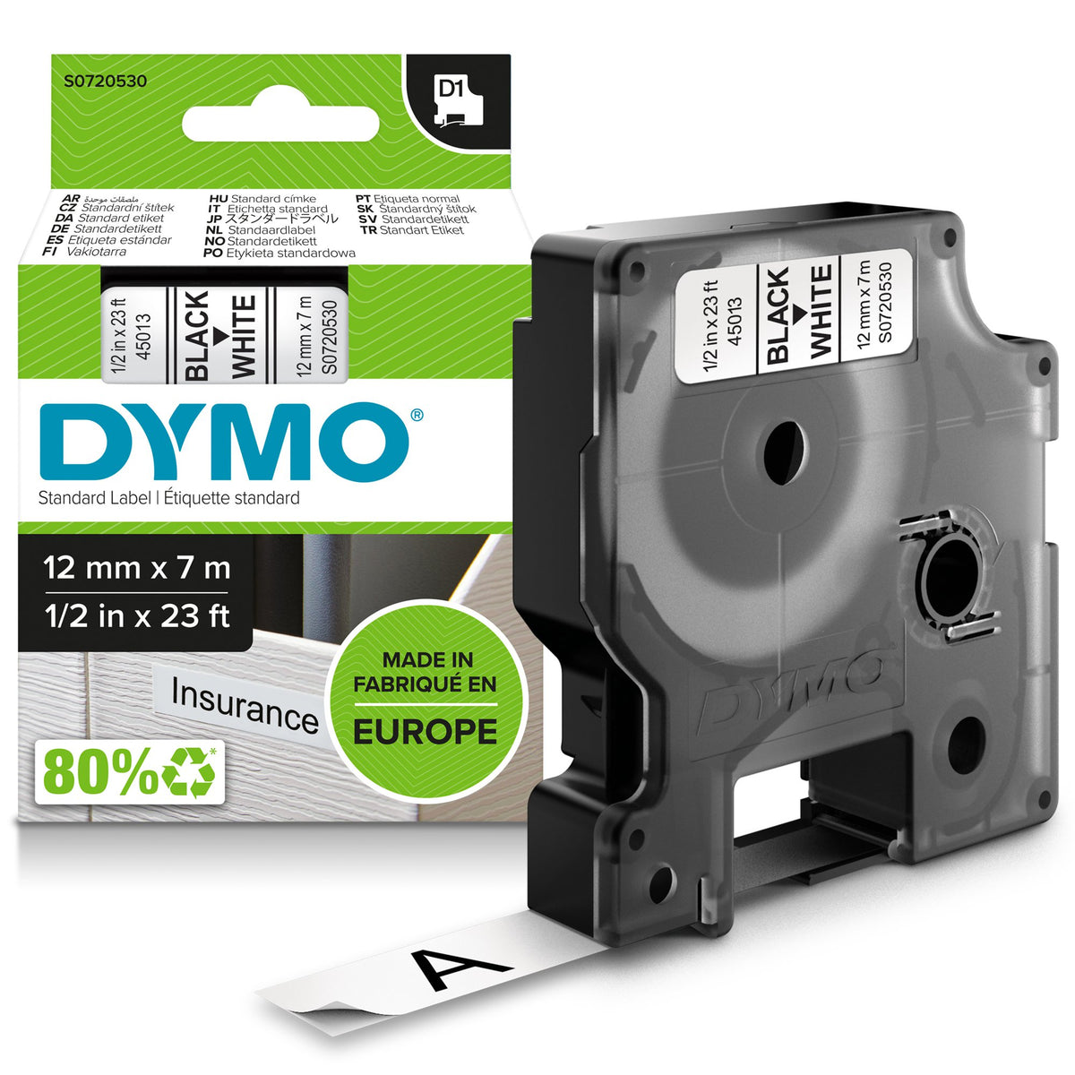 DYMO 45013 (S0720530) D1 Label Tape 12mm