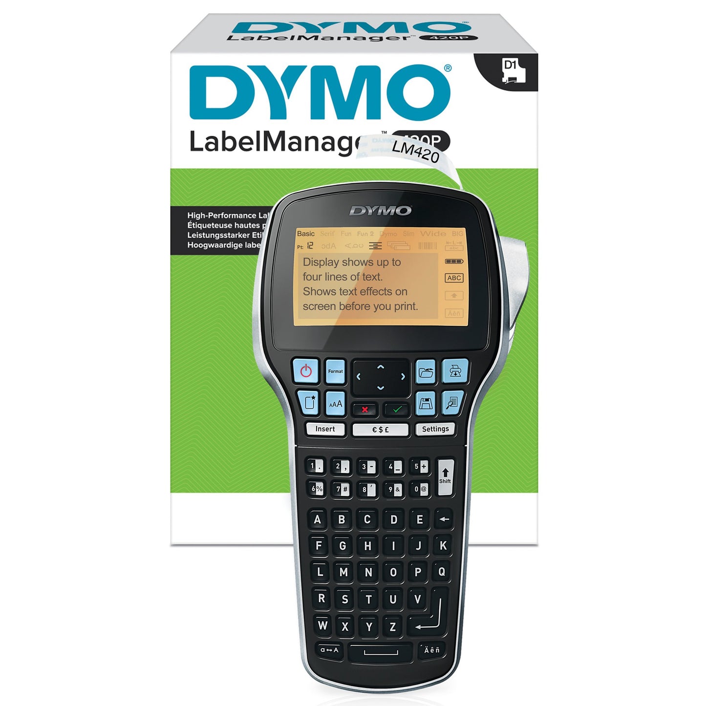 Dymo LabelManager 420P Handheld Label Printer ABC Keyboard Black/Silver - S0915490