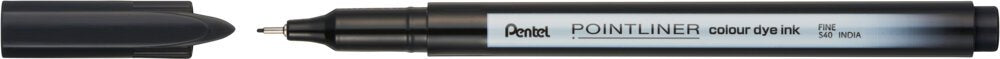 Pointliner Colour Fineliner 0.4mm Line Black (Pack 12) - S40-A