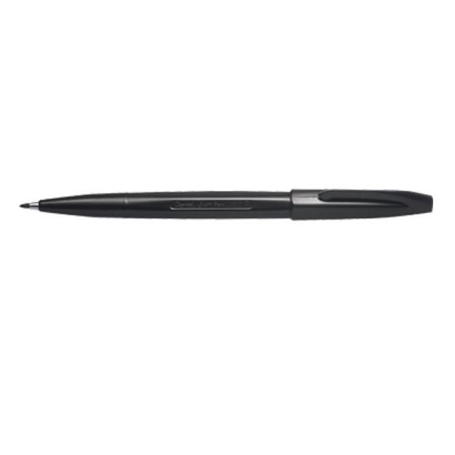 Pentel Original Sign Pen S520 Fibre Tip Pen 2mm Tip 1mm Line Black (Pack 12) - S520-A