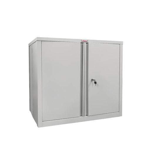 Phoenix SCF Series 2 Door 1 Shelf Steel Storage Cupboard With Key Lock Grey - SCF0891GGK DD