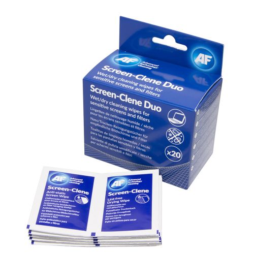 AF Screen-Clene Duo Wet/Dry Cleaning Wipes (Pack 20) 30005389.0001EA
