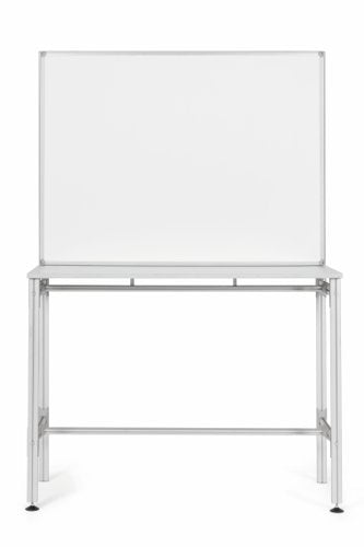 Bi-Office Desk with Magnetic Laquered Steel Whiteboard 1200x900mm Silver - SD162606 DD