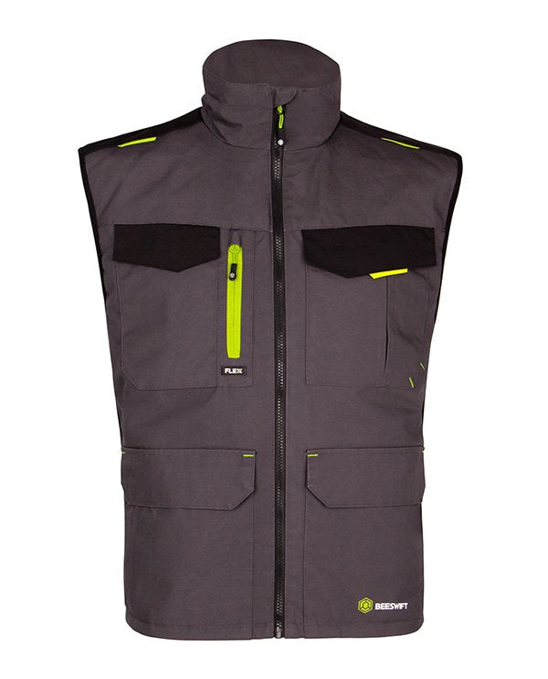 Beeswift FLEX WORKWEAR GILET TWO-TONE  Grey Black XXL