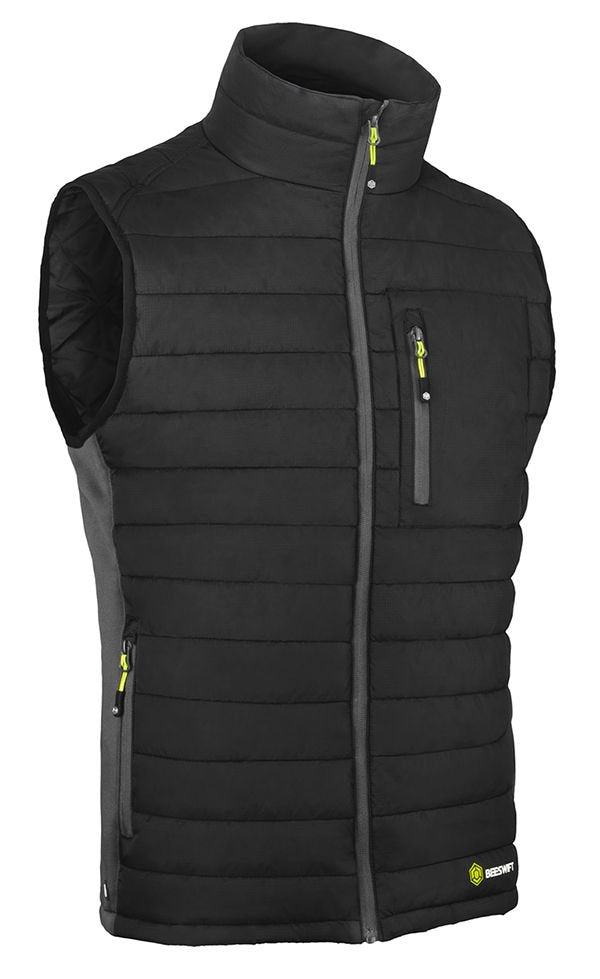 Beeswift Flex Workwear Padded Bodywarmer Black/Grey Sml