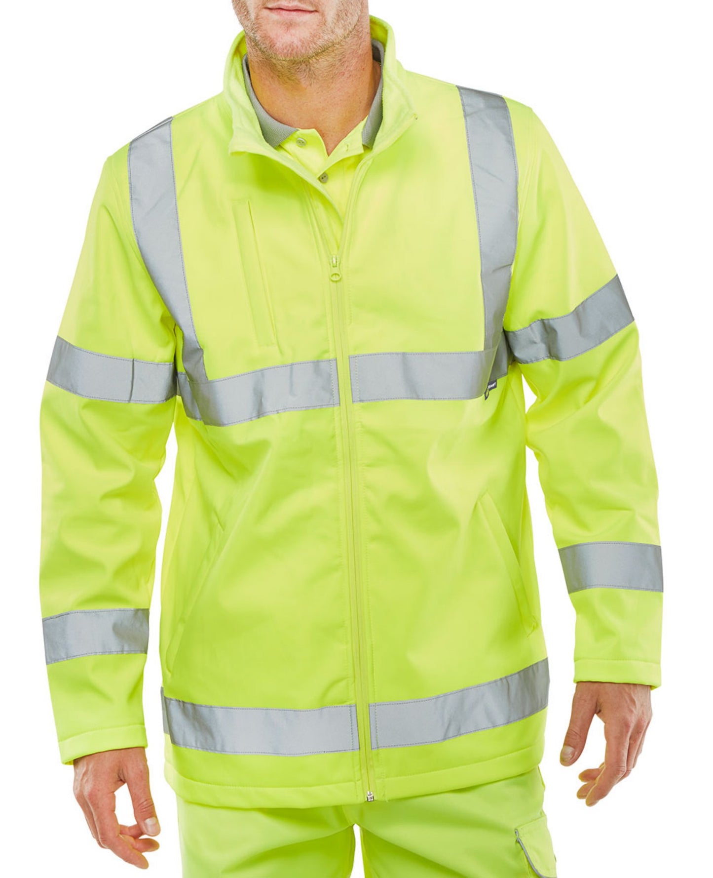 Beeswift Soft Shell Lightweight Hi Viz Jacket Saturn Yellow 2XL