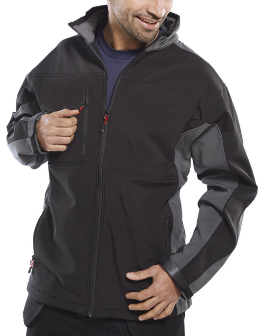 Beeswift Two Tone Soft Shell Jacket Black / Grey 2XL