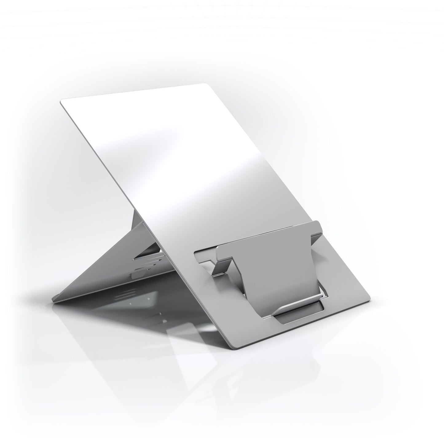 Laptop Stand with In-line Document Holder - Natural Aluminium