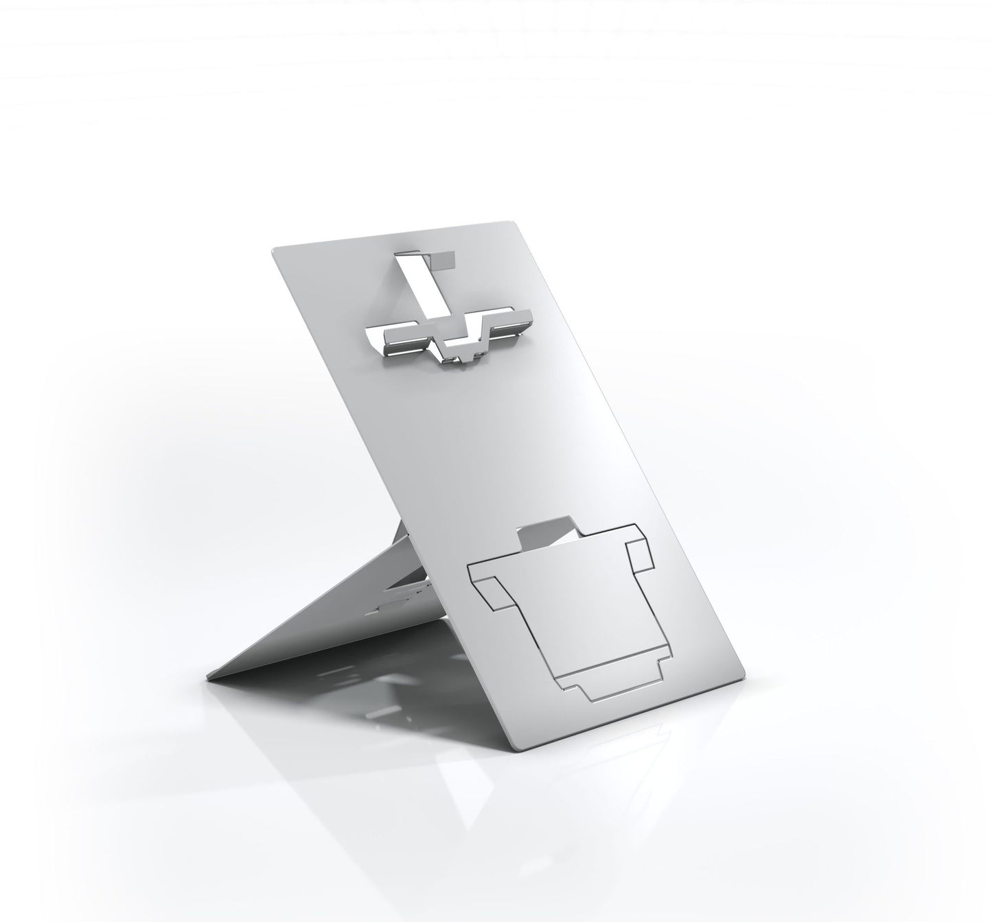 Hybrid Laptop stand with Document Holder - Natural Aluminium