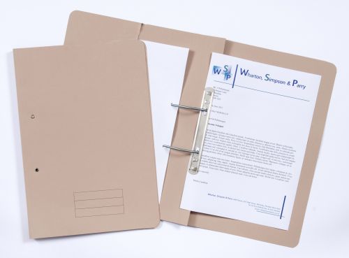 Exacompta Pocket Spring File Manilla Foolscap 285gsm Buff (Pack 25) - TPFM-BUFZ