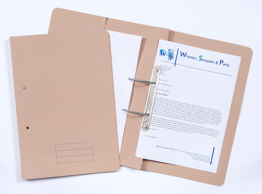 Exacompta Pocket Spring File Manilla Foolscap 285gsm Buff (Pack 25) - TPFM-BUFZ
