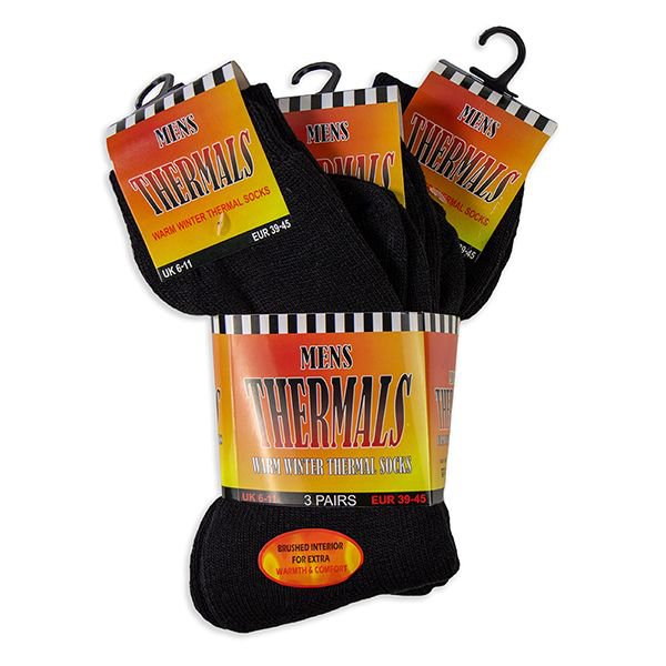Beeswift Thermal Winter Socks Black Pack 3