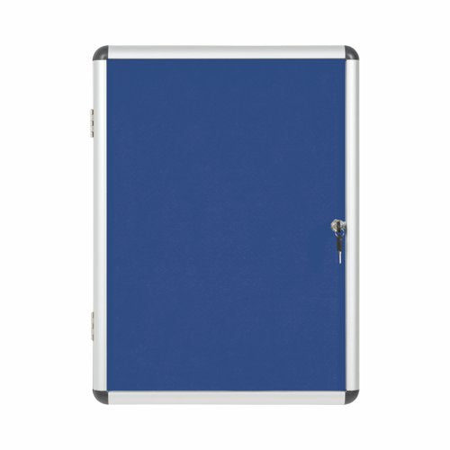 Bi-Office Enclore Blue Felt Lockble Noticeboard Display Case 4 x A4 500x674mm - VT610107150 DD