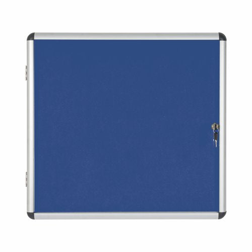 Bi-Office Enclore Blue Felt Lockable Noticeboard Display Case 6 x A4 720x670mm - VT620107150 DD