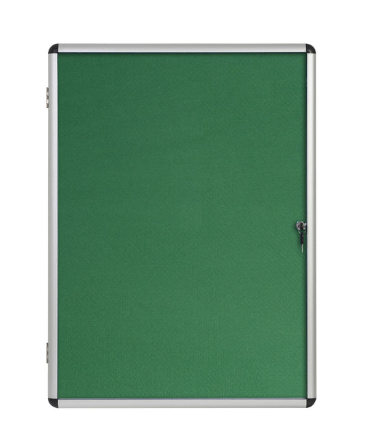 Bi-Office Enclore Green Felt Lockable Noticeboard Display Case 9 x A4 720x981mm - VT630102150 DD