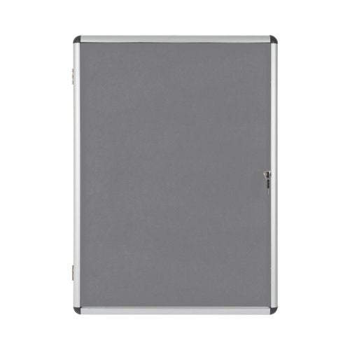 Bi-Office Enclore Grey Felt Lockable Noticeboard Display Case 9 x A4 720x981mm - VT630103150 DD