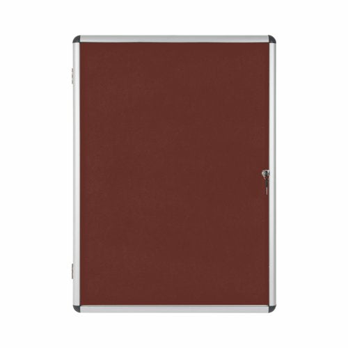 Bi-Office Enclore Burgundy Felt Lockable Noticeboard Display Case 9 x A4 720x981mm - VT630106150 DD