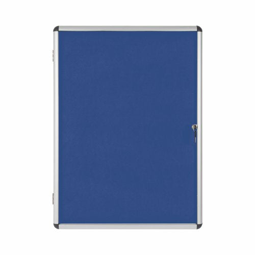 Bi-Office Enclore Blue Felt Lockable Noticeboard Display Case 9 x A4 720x981mm - VT630107150 DD