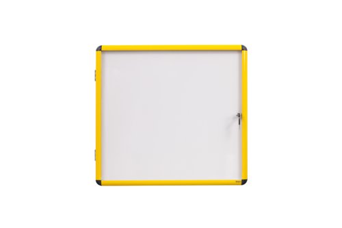 Bi-Office Ultrabite Magnetic Lockable Whiteboard Display Case Yellow Aluminium Frame 9 x A4 720x981mm - VT6301601511 DD