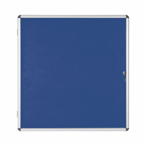 Bi-Office Enclore Blue Felt Lockable Noticeboard Display Case 12 x A4 940x981mm - VT660107150 DD