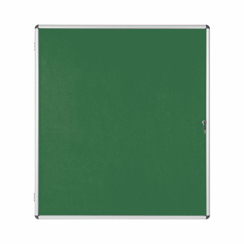 Bi-Office Enclore Green Felt Lockable Noticeboard Display Case 20 x A4 1160x1288mm - VT740102150 DD