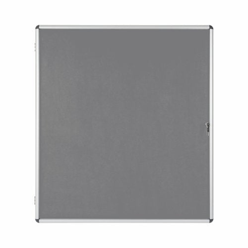 Bi-Office Enclore Grey Felt Lockable Noticeboard Display Case 20 x A4 1160x1288mm - VT740103150 DD
