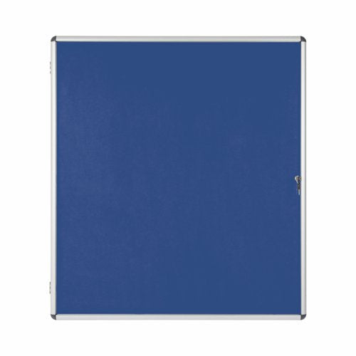 Bi-Office Enclore Blue Felt Lockable Noticeboard Display Case 20 x A4 1160x1288mm - VT740107150 DD