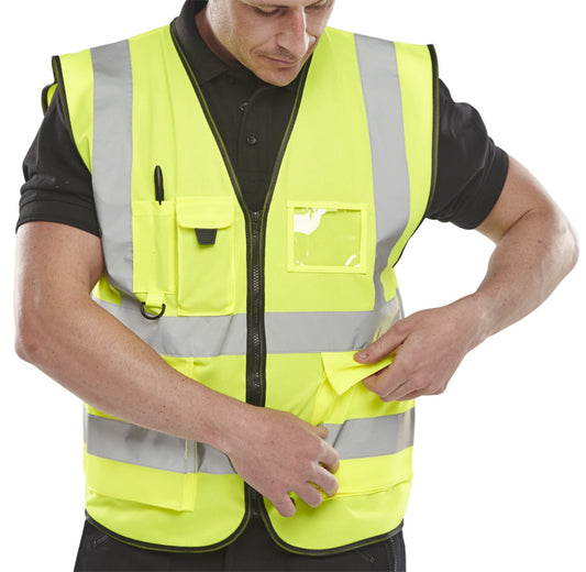 Beeswift Executive Hi Viz Waistcoat Saturn Yellow M