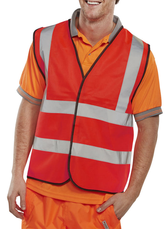 Beeswift Hi Viz Waistcoat Full App. G Red Xs